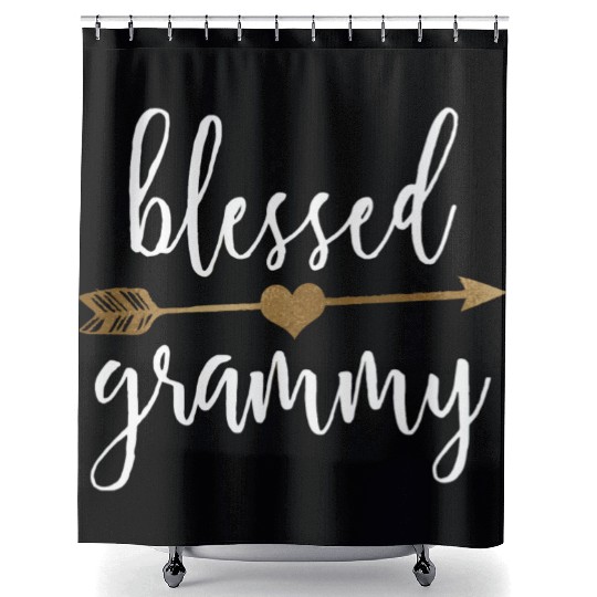 Cute Gold Arrow Blessed Grammy Grandma Shower Curtains
