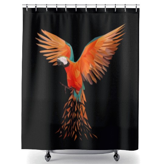 Colourful Macaw Parrots - Modern Bird Design Shower Curtains