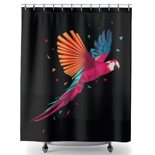Macaw Parrot Geometric Bird Parakeet Ornitholog Gi Shower Curtains