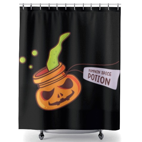 Pumpkin Spice Potion Coffee Enthusiast Halloween Shower Curtains