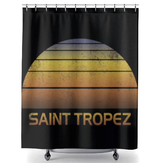 Vintage Sunset Family Vacation Souvenir Saint Shower Curtains