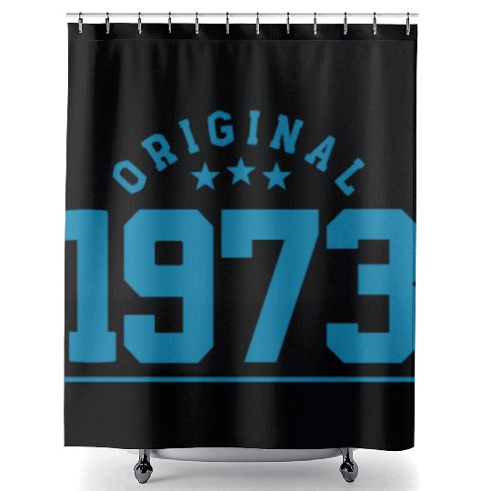 50 Years Vintage 1973 Retro 50th Birthday Shower Curtains