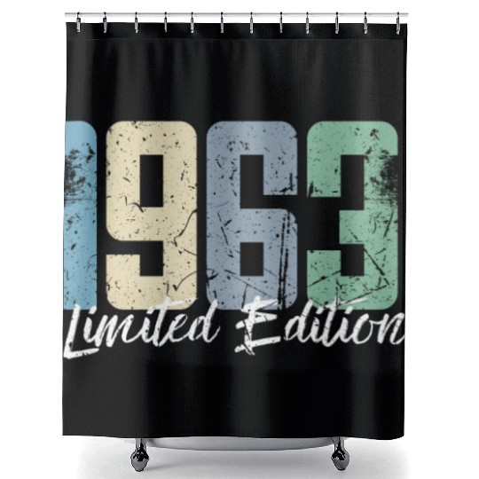 60 Years Vintage 1963 Retro 60th Birthday Shower Curtains