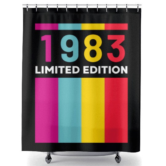 40 Years Vintage 1983 Retro 40th Birthday Shower Curtains