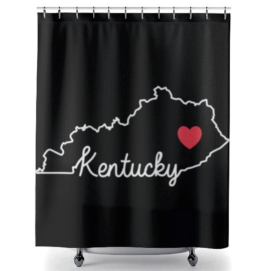 Kentucky Card with Heart USA America Shower Curtains