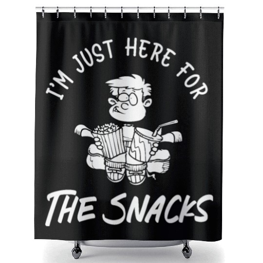 I'm just here for the snacks Shower Curtains