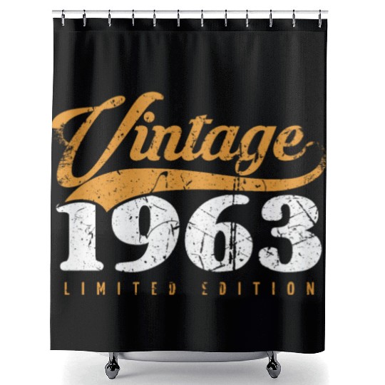 60 Years Vintage 1963 Retro 60th Birthday Shower Curtains