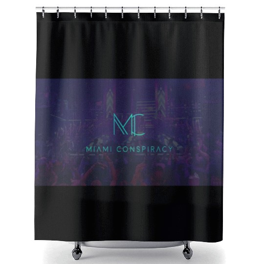 Miami Conspiracy Green Party background Shower Curtains
