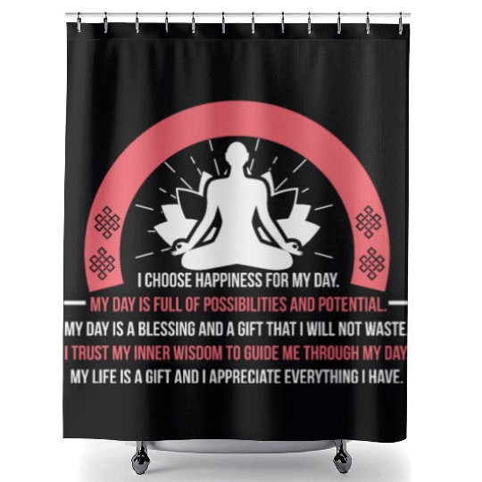 Positive Affirmation Daily Motivation Buddha Mantr Shower Curtains