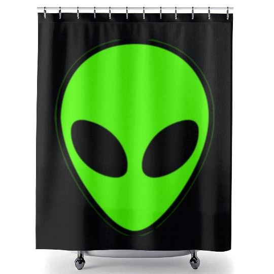Alien Head Pocket Patch Area 51 Shower Curtains