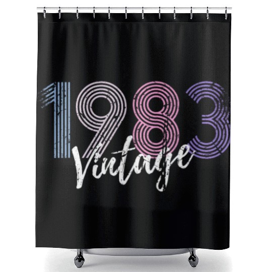 40 Years Vintage 1983 Retro 40th Birthday Shower Curtains