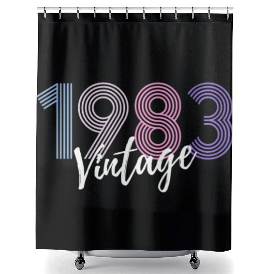 40 Years Vintage 1983 Retro 40th Birthday Shower Curtains