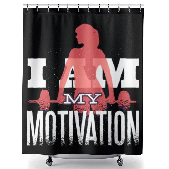 I Am My Fitness Motivation Gym Workout Affirmation Shower Curtains