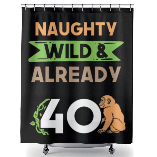 Gift 40 years birthday women Ape Monkey Shower Curtains