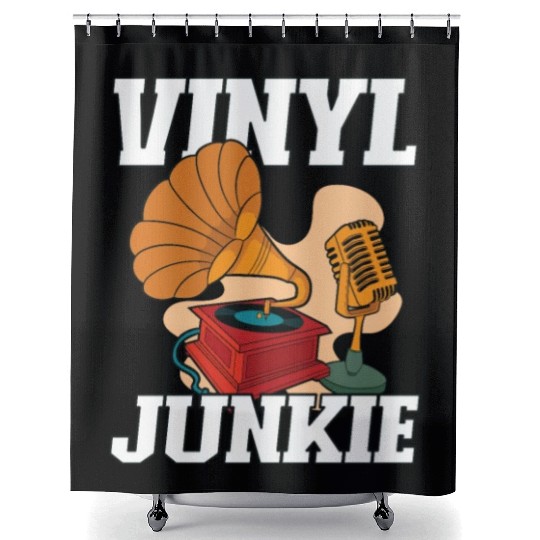Vinyl Records LP Collector Record Lover Audiophile Shower Curtains