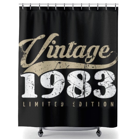 40 Years Vintage 1983 Retro 40th Birthday Shower Curtains