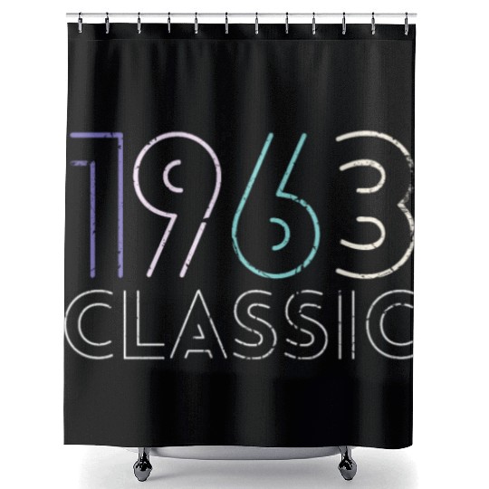 60 Years Vintage 1963 Retro 60th Birthday Shower Curtains