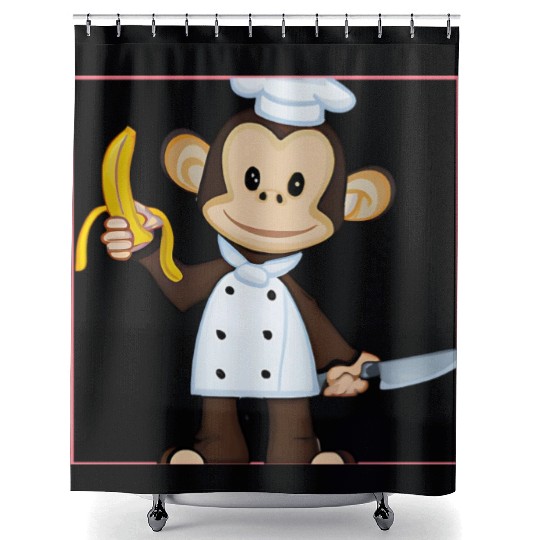 Banana monkey cooks Shower Curtains