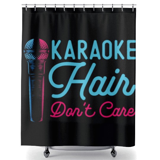 Karaoke Singer 80s Retro Karaoke Shower Curtains