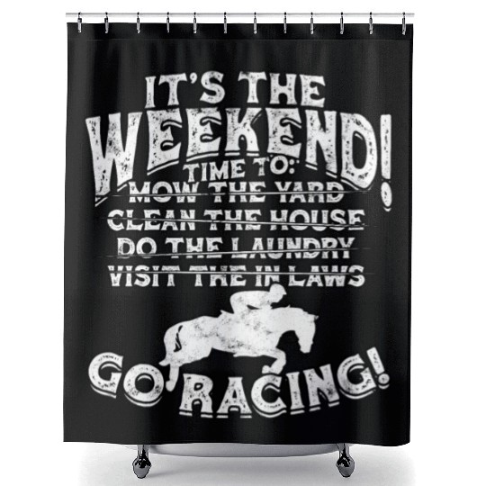 Horse Racing Equestrian Horseback Horse Racer Shower Curtains
