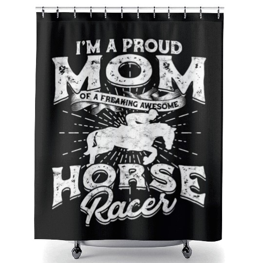 Horse Racing Mom Equestrian Horseback Horse Racer Shower Curtains