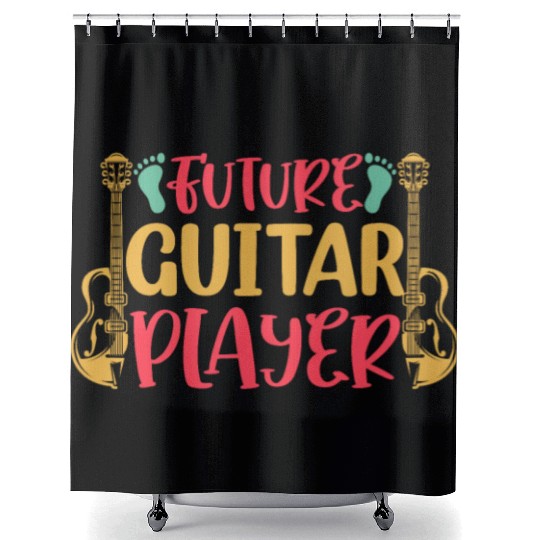 Baby Guitarist Newborn Guitar Player - Future Guit Shower Curtains