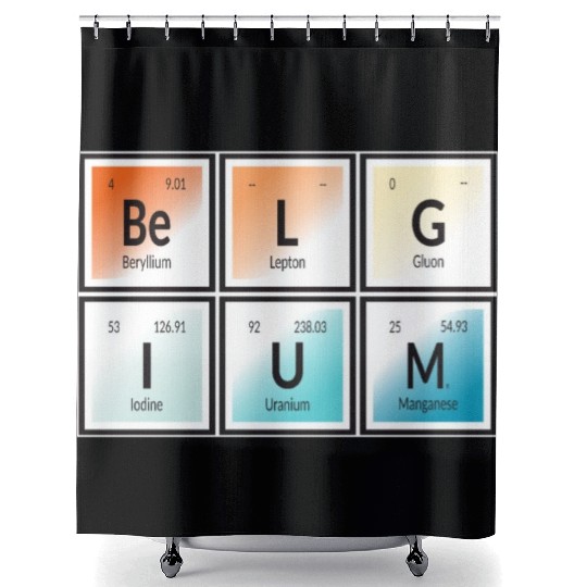 Belgium | Periodic Table of Elements Shower Curtains
