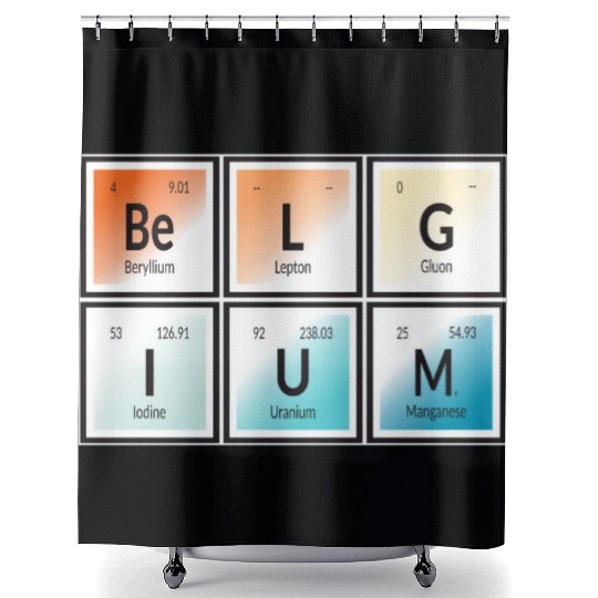 Belgium | Periodic Table of Elements Shower Curtains