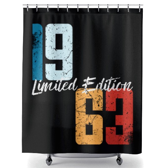 60 Years Vintage 1963 Retro 60th Birthday Shower Curtains
