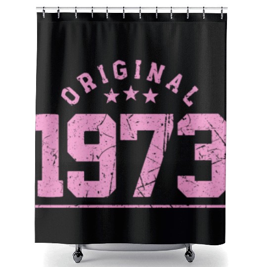 50 Years Vintage 1973 Retro 50th Birthday Shower Curtains