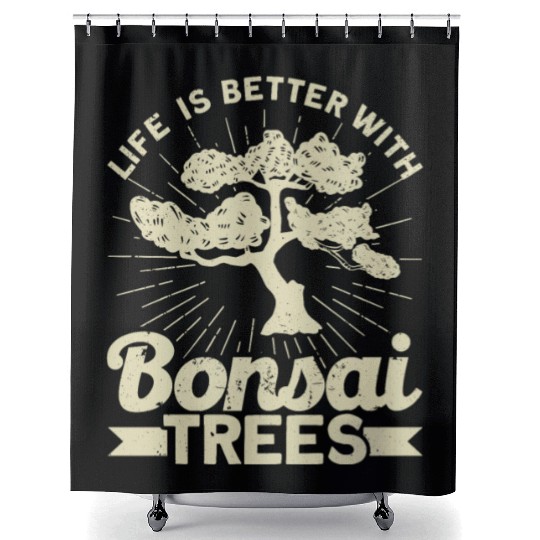 Bonsai Tree Owner Gift Bonsai Tree Gardening Shower Curtains