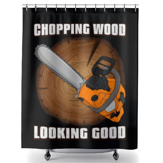 chainsaw Lumberjack Shower Curtains