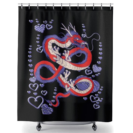 Cooler Japanese dragon Shower Curtains