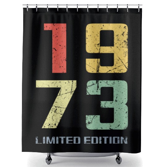 50 Years Vintage 1973 Retro 50th Birthday Shower Curtains