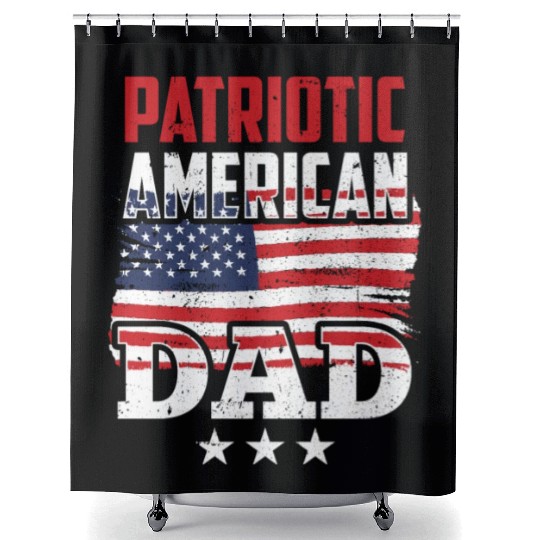 Patriotic American Dad Patriot US USA Shower Curtains