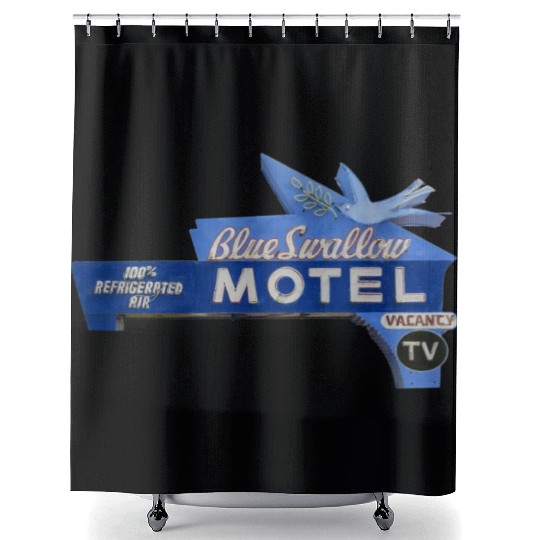 Blue Swallow Motel Route 66 Neon Tucumcari NM Shower Curtains
