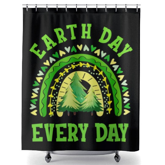 Pine Tree Green Earth Day Shamrock St Patrick Day Shower Curtains