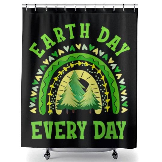 Pine Tree Green Earth Day Shamrock St Patrick Day Shower Curtains
