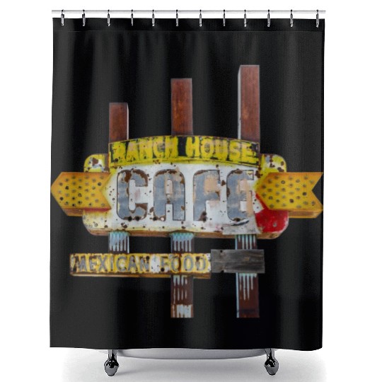 Ranch House Cafe Sign Route 66 Neon Tucumcari NM Shower Curtains