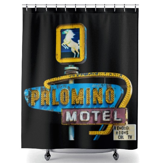 Route 66 Neon Palomino Motel Tucumcari, New Mexico Shower Curtains