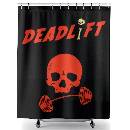 Deadlift Workout Skull Shower Curtains