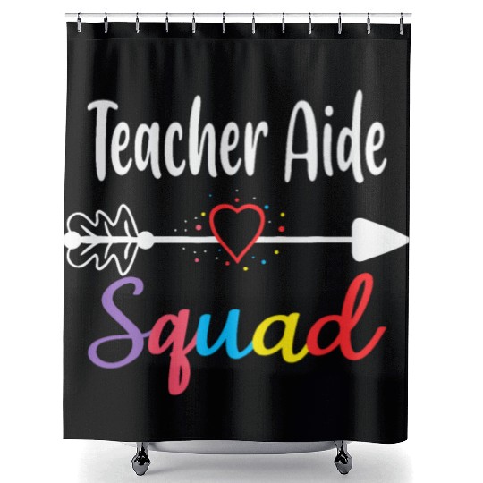 Teacher Aide Squad Funny Back To School Teacher su Shower Curtains