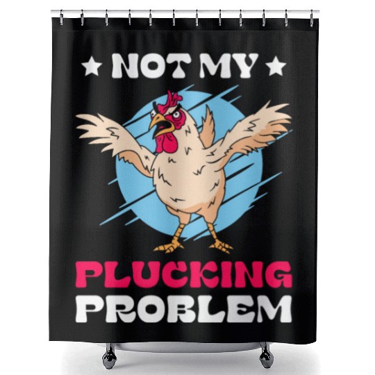 Chicken Mean Pet Plucking Angry Farm Animal Shower Curtains