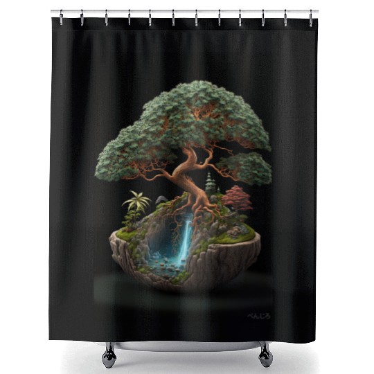 Cannabonsai - Bonsai Tree, Cannabis Plant, Shower Curtains