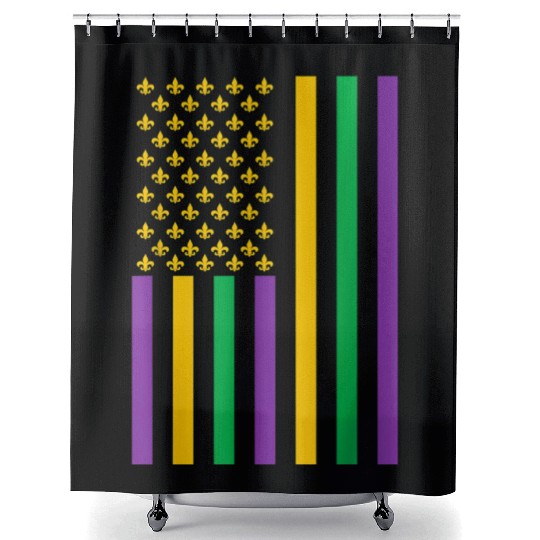 American Flag Mardi Gras Mardi Gras Crawfish Outfi Shower Curtains