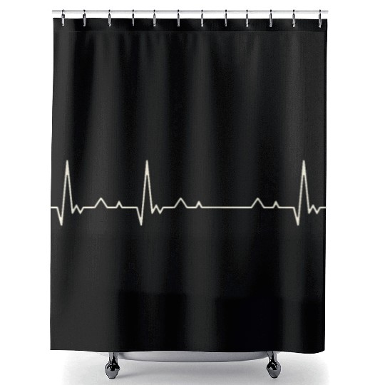 Nebraska State USA. Heart. Love. EKG. Pulse. Beat. Shower Curtains