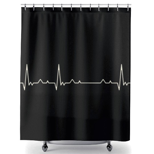 Nebraska State USA. Heart. Love. EKG. Pulse. Beat. Shower Curtains