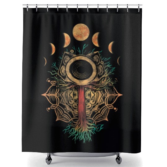 Mardi Gras Carnival Mexican Graphic Bead Heartbeat Shower Curtains