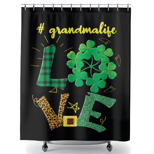 Love Grandma Shamrock Saint Patrick Day Shower Curtains