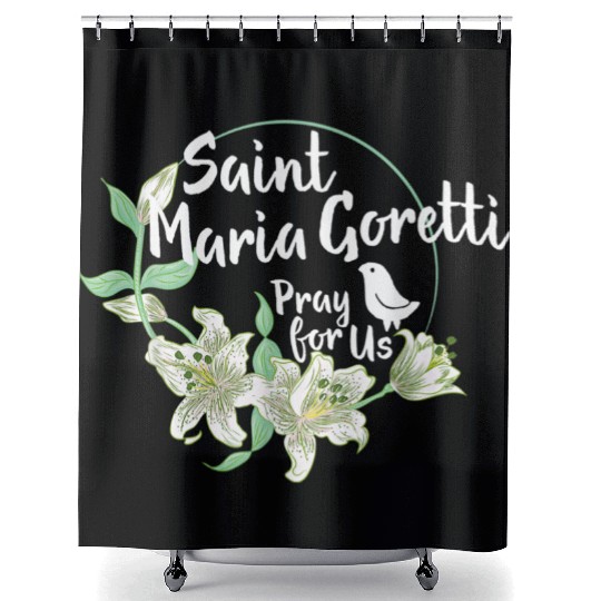 St. Maria Goretti Purity Catholic Saints Lily Symb Shower Curtains